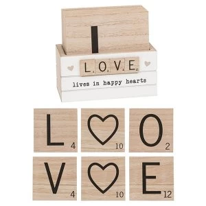 Image of Scrabble Coasters Set of 6 Love