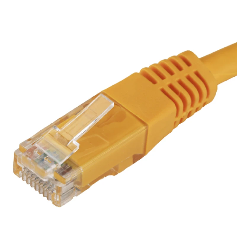 Image of Cablenet 0.5m Cat6 RJ45 Yellow U/UTP PVC 24AWG Flush Moulded Booted Pa