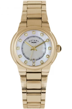 Image of Womens Rotary LB02858-40-X Ladies Gold Tone Stainless Steel Bracelet Wr