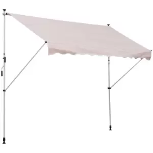 Image of Outsunny 3x1.5M Manual Retractable Patio Awning Floor- To-ceiling Shade Beige
