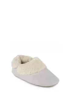 Image of Suedette Boot Slippers with Cuff