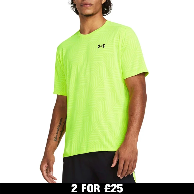 Image of Under Armour Tech Vent Geotessa Short Sleeve T-Shirt - Yellow Yellow L