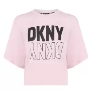 Image of DKNY Sport Reflect Cropped T Shirt - Pink