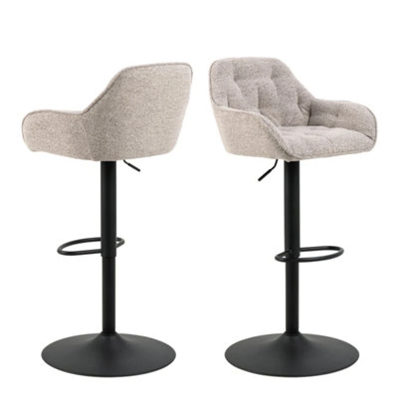 Image of Furniture To Go Brooke Swivel Bar Stool With Height Adjustable Function In Monza Beige.