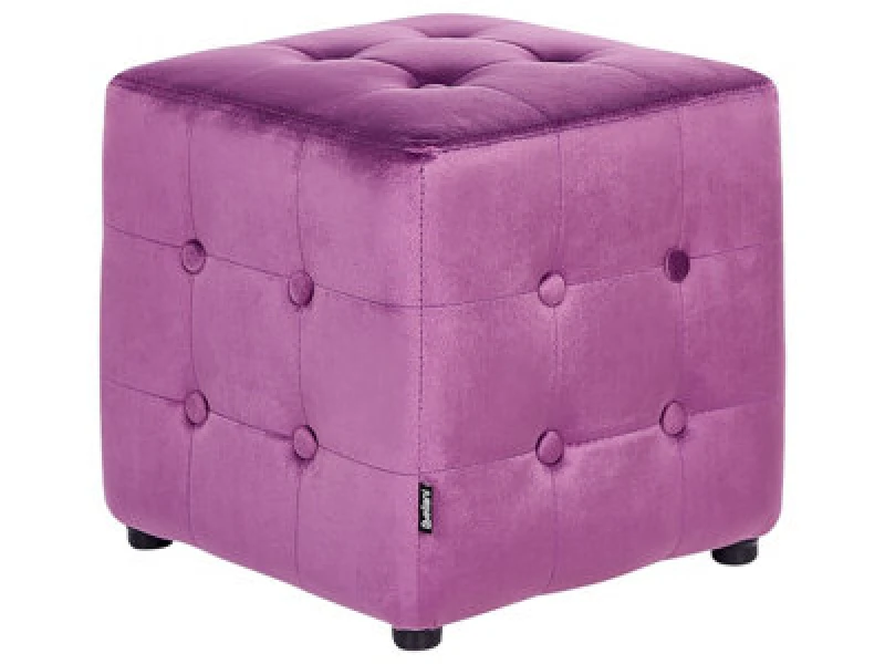 Image of Beliani Pouffe Wisconsin Velvet Purple