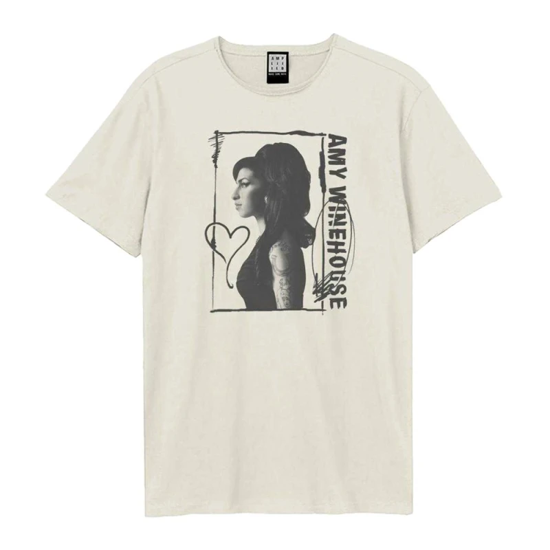 Image of Amplified Mens Side Profile Amy Winehouse T-Shirt in Off-White Size: XS Off-White Male XS