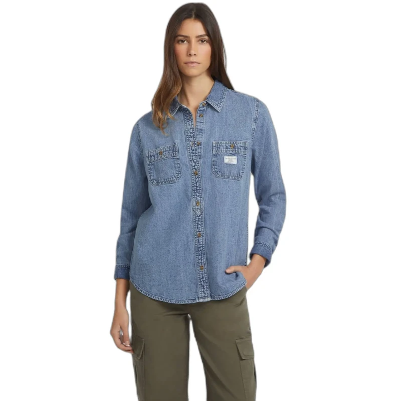 Image of Guess Womens denim shirt Guess Regular Bleu Female M