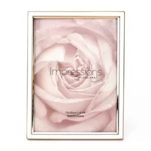 Image of Impressions Gold & White Epoxy Photo Frame 6" x 8"