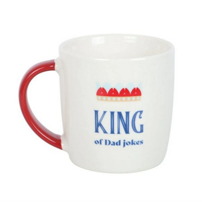 Image of Something Different Something Different King Of Dad Jokes Mug in Off White Off White One Size Unisex 5063703427791