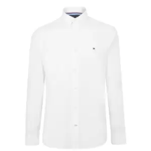Image of Tommy Hilfiger Stretch Poplin Long Sleeve Shirt - White