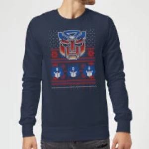 Image of Autobots Classic Ugly Knit Christmas Sweatshirt - Navy - M