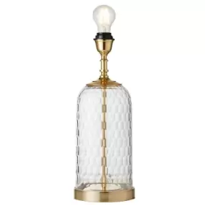 Image of Geometric Glass Table Lamp Brass Trim BASE ONLY Modern Bedside Feature Light