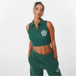 Image of Slazenger Sleeveless Polo Top - Green