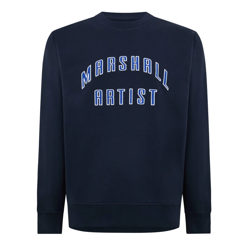Image of Marshall Artist Mens Detrt Crew Sweatshirt Navy male X Small
