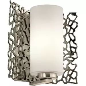 Image of Loops - Wall Light Curved Open Metal Back/Tubular Glass Shade Front Pewter LED E27 100W
