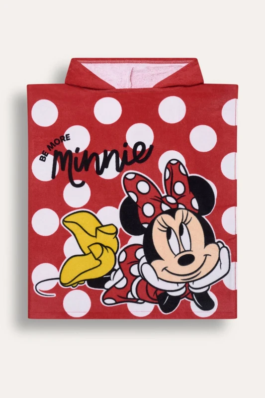 Image of Brand Threads Minnie Mouse Poncho in Red Red Unisex One Size