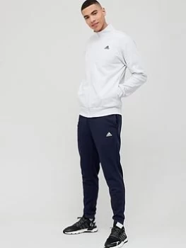 Image of adidas Future Icon 3 Bar Tracksuit - White/Navy, Grey/Navy Size M Men