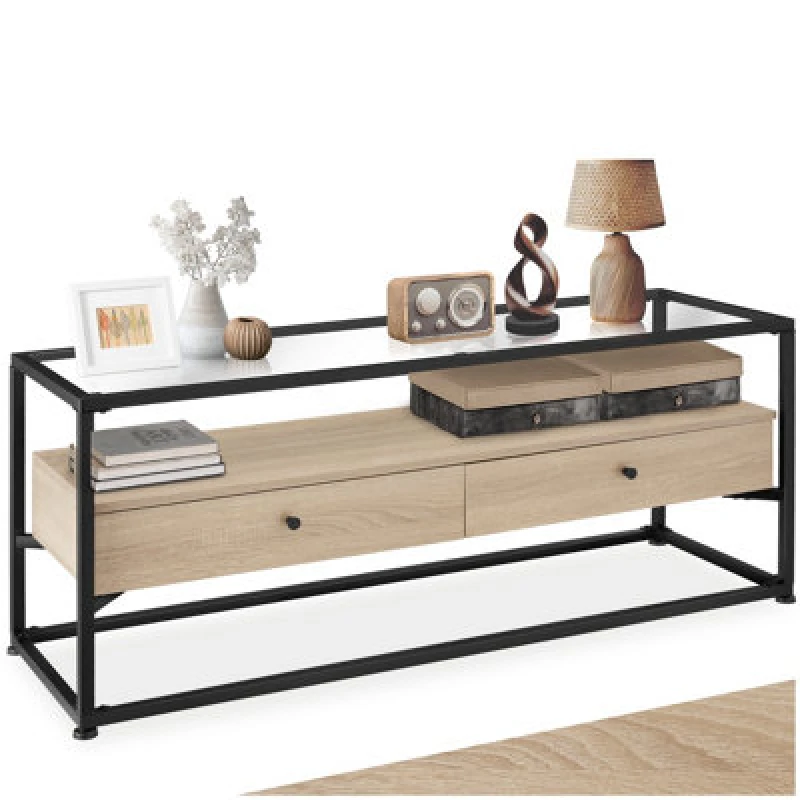 Image of Tectake Sideboard Maidenhead - Industrial Wood Light, Oak Sonoma