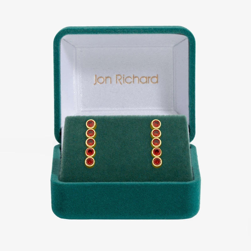 Image of Jon Richard 14K Gold Plated CZ Tennis Earrings - Gift Box Gold female One Size