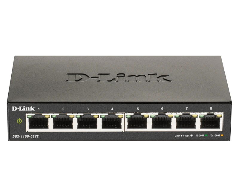 Image of D-Link DGS-1100-08V2 Managed L2 Gigabit Ethernet (10/100/1000) Black