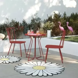 Image of Thenovogratz - Novogratz Heidi Poolside Gossip Collection 3 Piece Outdoor Bistro Set Red