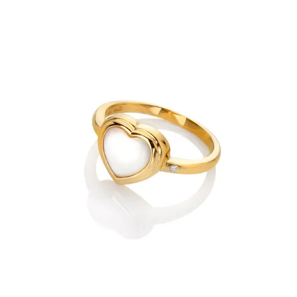 Image of Hot Diamonds x Jac Jossa 18ct Gold Plated Sterling Silver Heart Mother