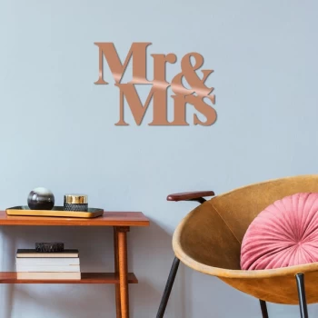 Image of Mr&amp;Mrs - Copper Copper Decorative Metal Wall Accessory