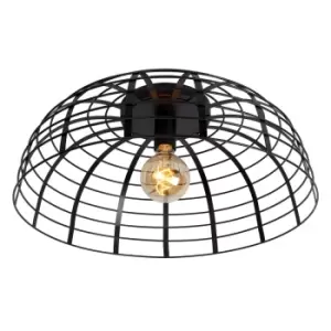 Image of Elodie Modern Flush Ceiling Light - Ø56cm - 1xE27 - Black