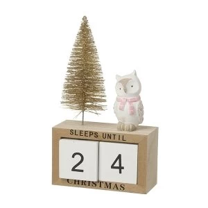 Image of Wooden Advent Countdown Calendar With Owl