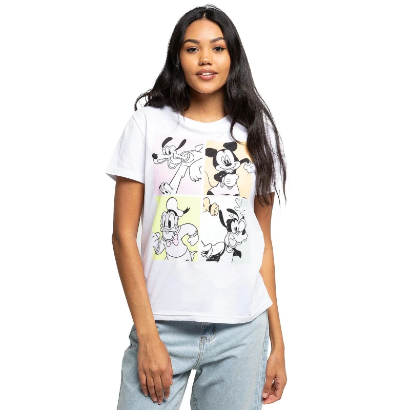 Image of Disney Womens Regular Fit T-Shirt White female 12 (L)