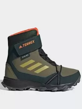 Image of Adidas Kids Terrex Snow Waterproof Boots, Dark Green, Size 5.5