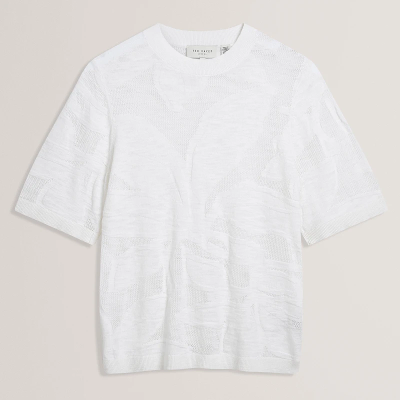Image of Ted Baker Ted Knitted Tee Ld62 Ivory female 8 (XS)