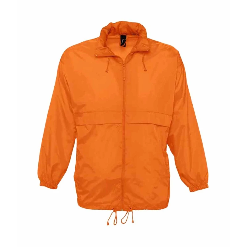 Image of SOL'S Mens Surf Windbreaker Lightweight Jacket in Orange Size: XS Orange Male XS