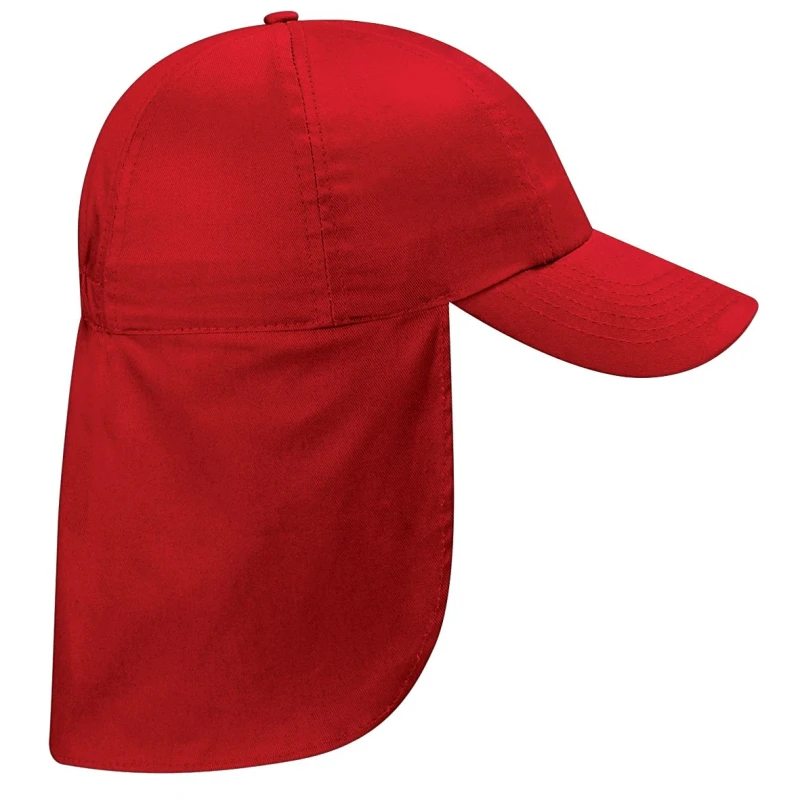 Image of Beechfield Plain Legionnaire Cap in Red Red Unisex One Size