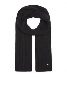 Image of Tommy Hilfiger Pima Cotton Knitted Scarf - Black