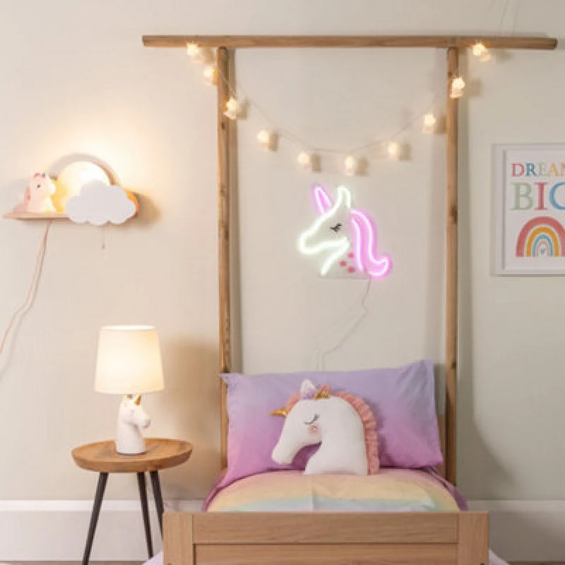 Image of ValueLights Set of 10 Kids Battery Powered Fairy String Lights with Unicorns Multi