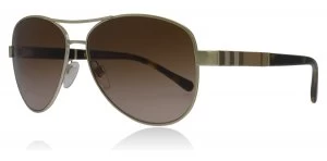 Image of Burberry 3080 Sunglasses Gold / Tortoise 114513 59