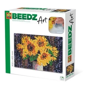 Image of SES CREATIVE Sunflowers Beedz Art Mosaic Kit, 7000 Iron-on Beads