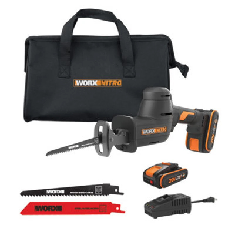 Image of Worx 20V 26mm Nitro Cordless Brushless Reciprocating Saw With 2.0Ah Battery And Charger Wx501