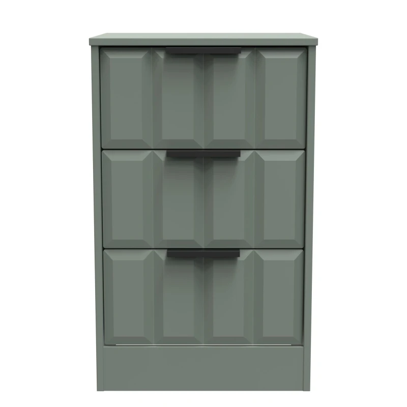 Image of Ready Assembled 2 U Seattle 3 Drawer Bedside Cabinet (Ready Assembled) in Pale Green Pale Green Unisex