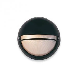Image of 1 Light Wall Light - 100W Black, Opal Glass IP44, E27