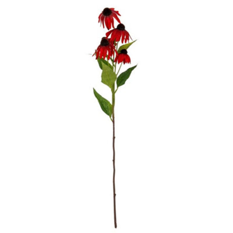 Image of Hill Interiors Red Echinacea Spray Artificial Flower - Plastic - L23 X W13 X H75cm - Red