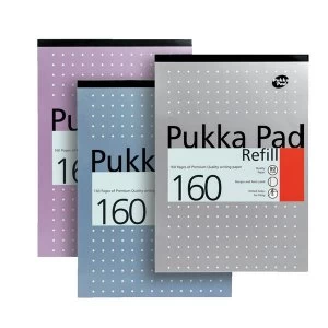 Image of Pukka Pad A4 Refill Pad Headbound Ruled with Margin Punched 80gsm 160 Pages White