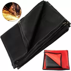 Image of VEVOR Welding Blanket Fiberglass Blanket Heavy-Duty Fire Retardant Blanket for Easy Hanging and Protection from Sparks & Splatters (6'X10', Black)