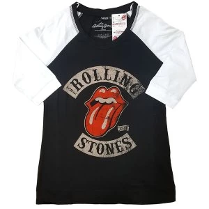 Image of The Rolling Stones - Tour 78 Ladies Medium T-Shirt - Black,White