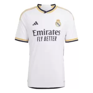 Image of adidas Real Madrid Authentic Home Shirt 2023 2024 Adults - White