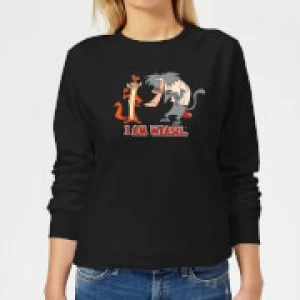 Image of I Am Weasel Characters Womens Sweatshirt - Black - M