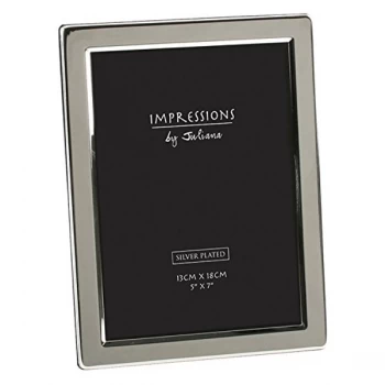 Image of 5" x 7" - Impressions Silver Plated Photo Frame Flat Edge