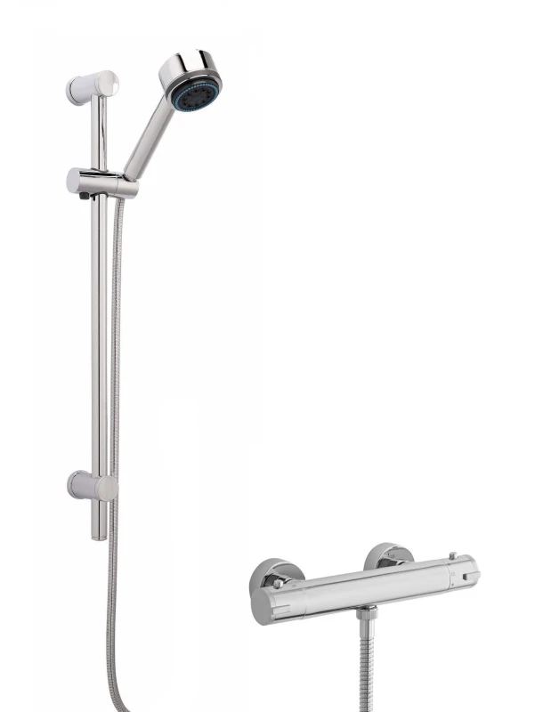 Image of Balterley Thermostatic Minimalist Bar Valve Multi Function Handset Slider Rail Silver unisex