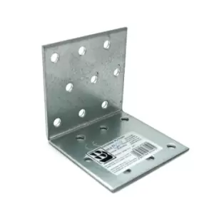 Image of Heavy Duty Zinc Plated Reinforced Corner Angle Bracket - Size 60x60x60x2mm - Pack of 10